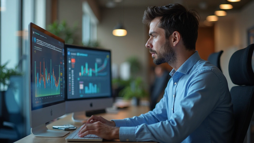 Профессионал работает с инструментами для развития деловой сети и роста доходов